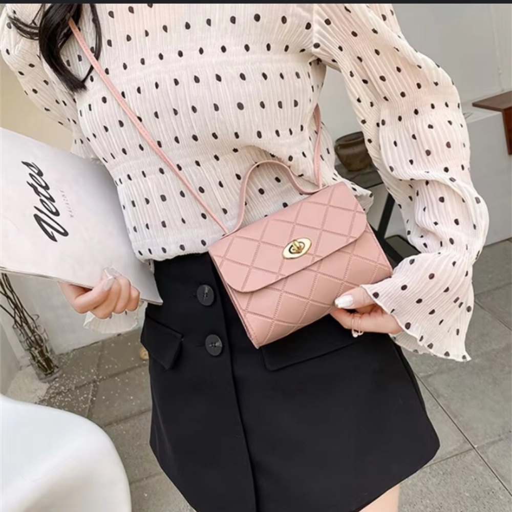 Blushy pink crossbody satchel small messager bag